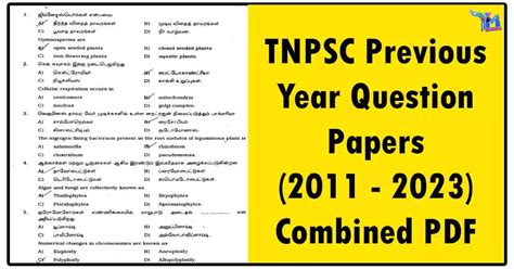 TNPSC Previous Year Question Papers: Download PDF, Answer .